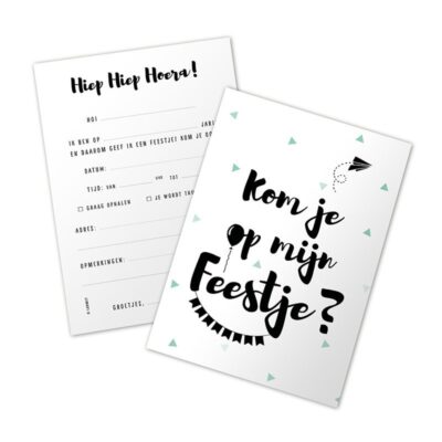 Uitnodigingskaarten Kinderfeestje Groen
