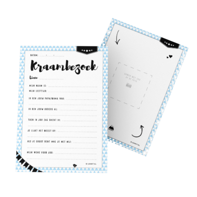 Kraambezoek Kaarten Blauw – Stijlvolle Uitnodigingen voor de Welkom van je Klein