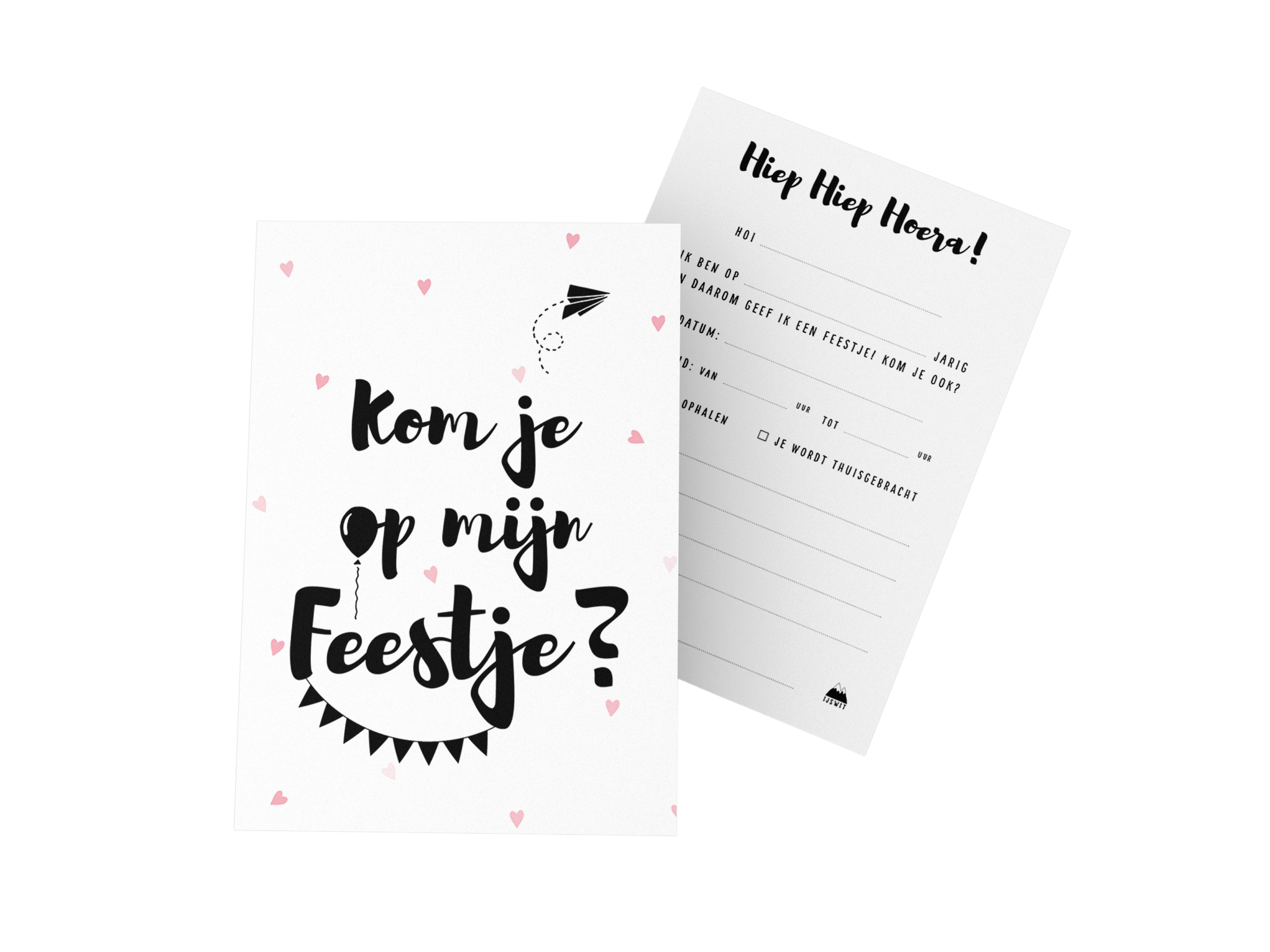 Uitnodigingskaarten Kinderfeestje Roze